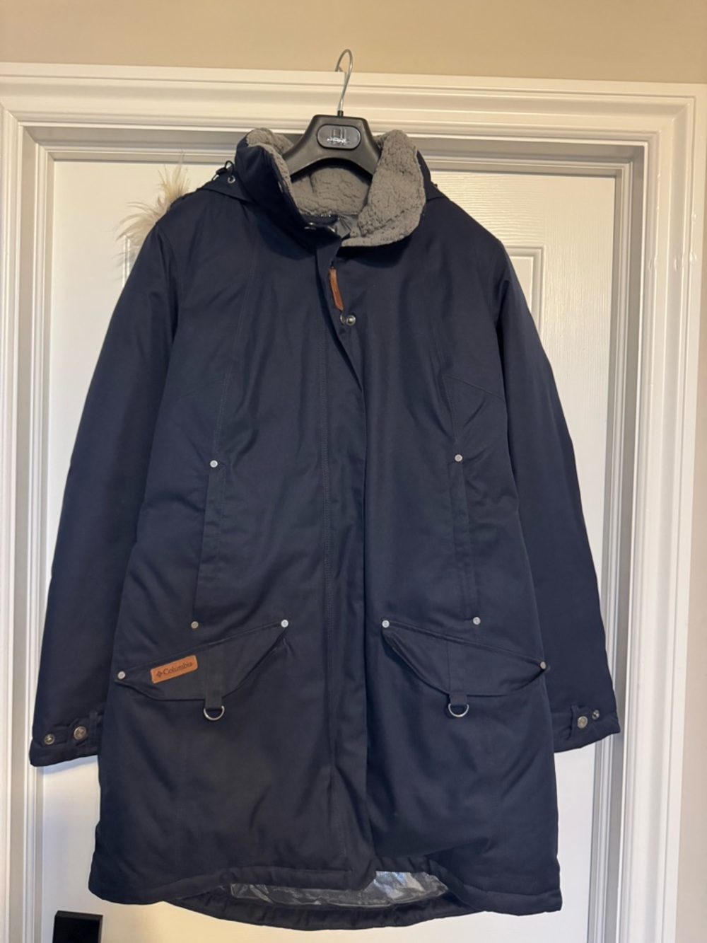 Columbia Navy Women’s Ski Parka with Sherpa Hood Lining